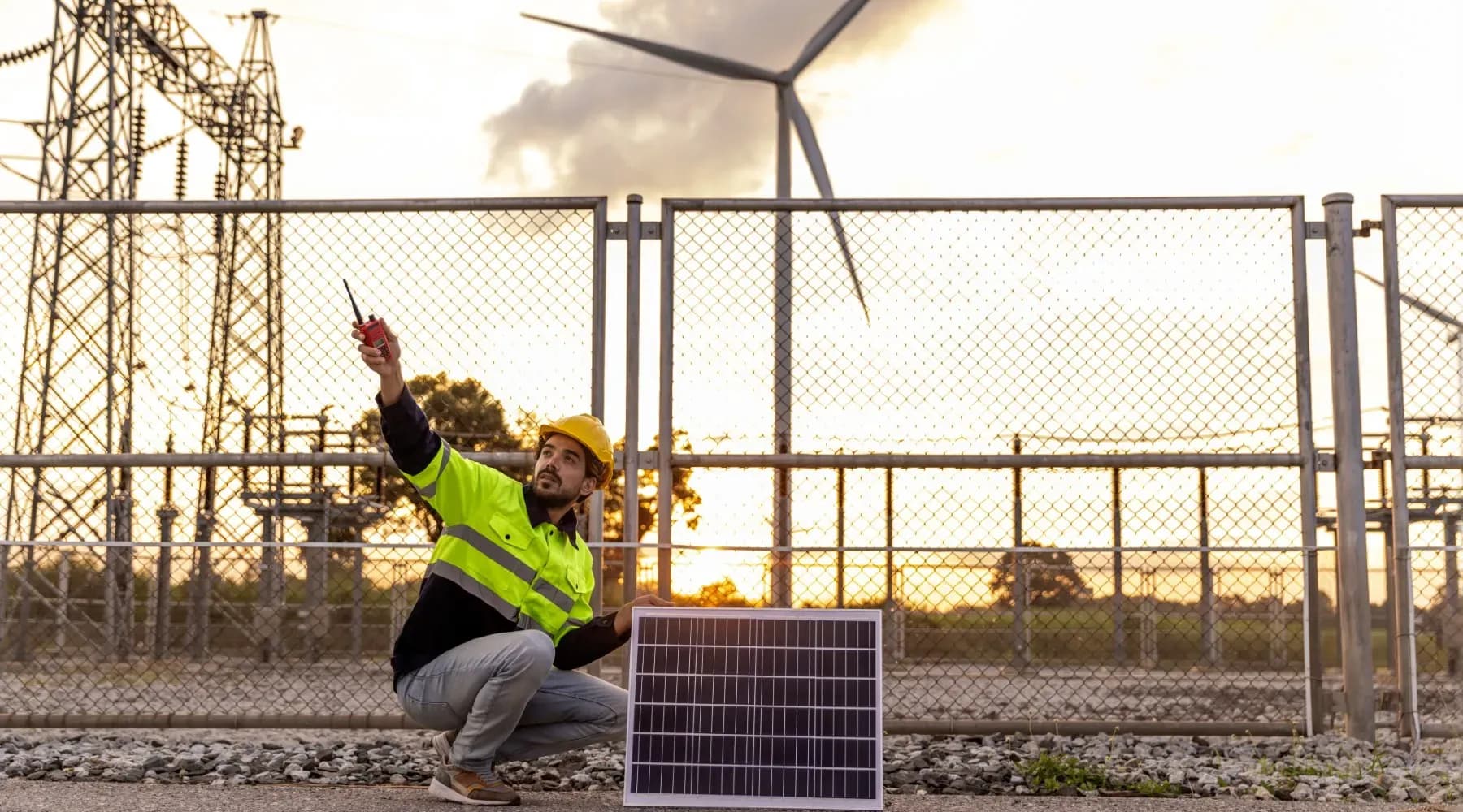 Imagen donde se ve un especialista del para qué sirve la energía solar explicando el uso de paneles para su aprovechamiento.